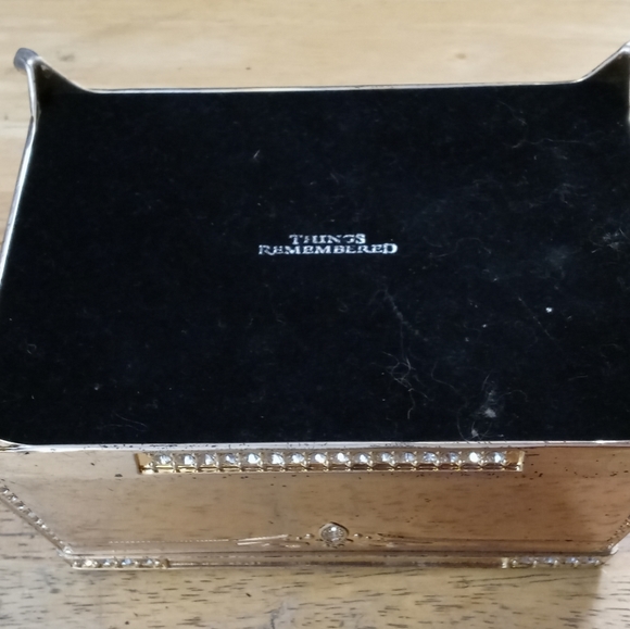 Treasure Chest Trinket Box Silvertone Swarovski Crystal Stones Adorned.🕌 - Picture 6 of 16